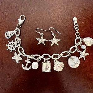 Brighton charm bracelet and starfish earring set.